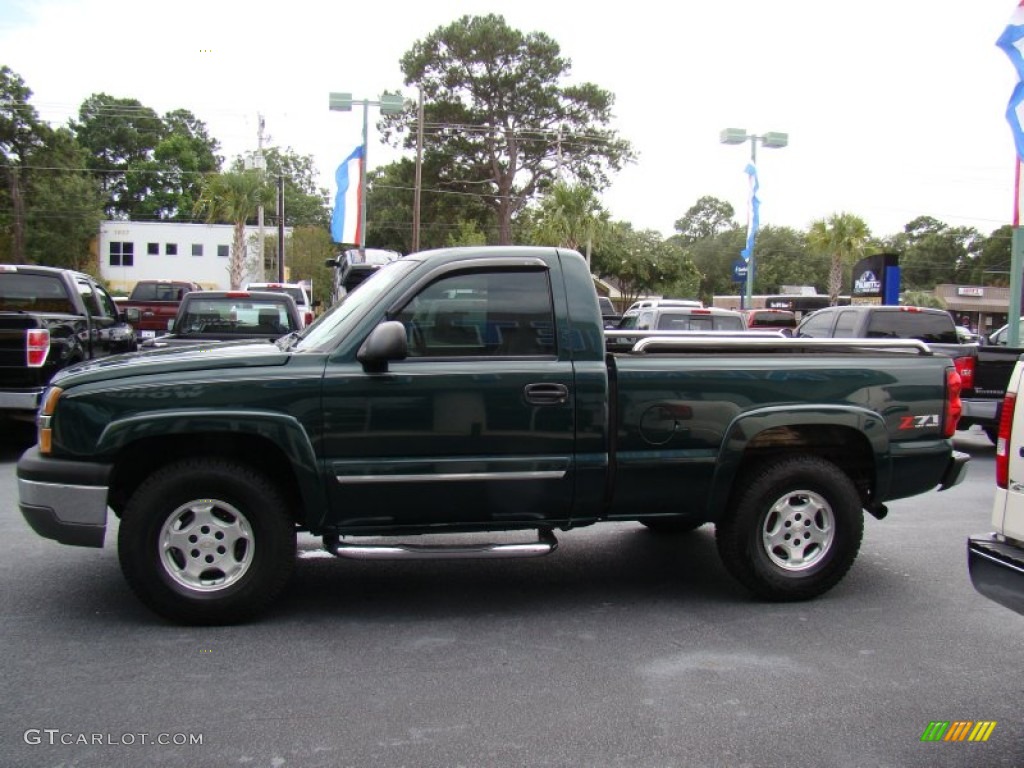 2004 Silverado 1500 Z71 Regular Cab 4x4 - Dark Green Metallic / Dark Charcoal photo #5