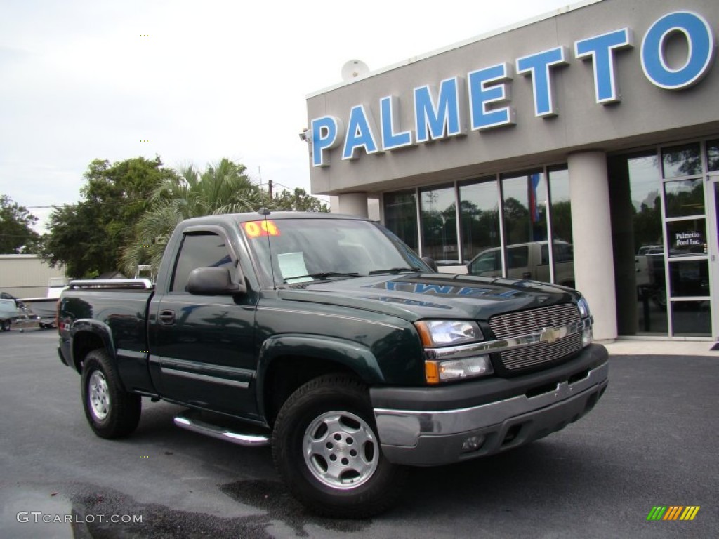 2004 Silverado 1500 Z71 Regular Cab 4x4 - Dark Green Metallic / Dark Charcoal photo #21