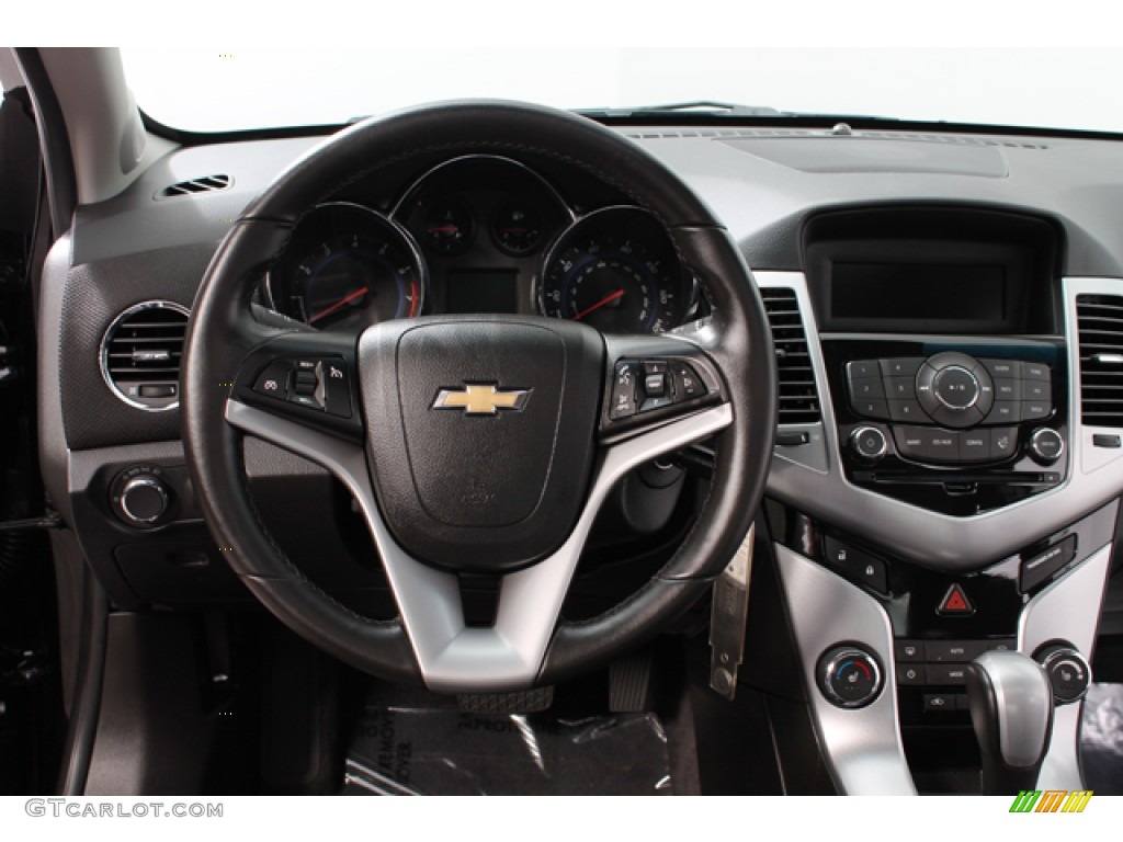 2011 Chevrolet Cruze LTZ Jet Black Leather Steering Wheel Photo #69293223