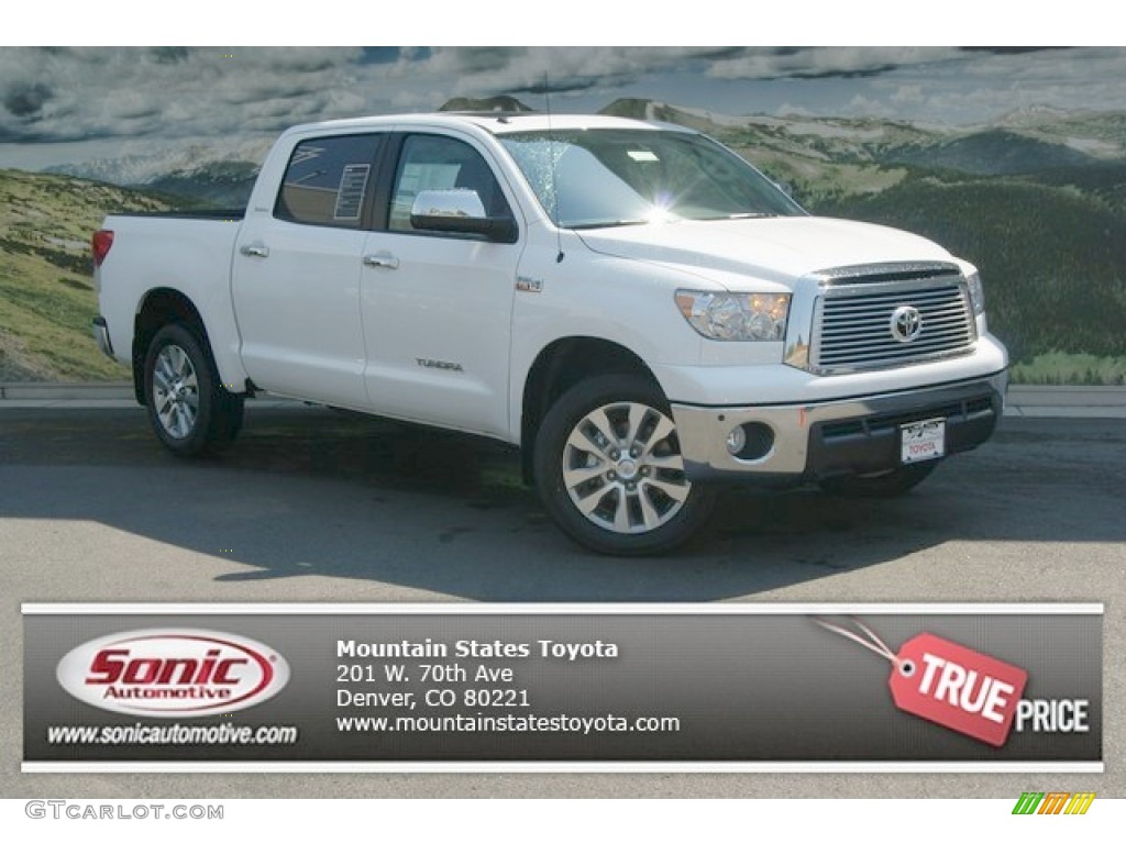 2012 Tundra Platinum CrewMax 4x4 - Super White / Red Rock photo #1