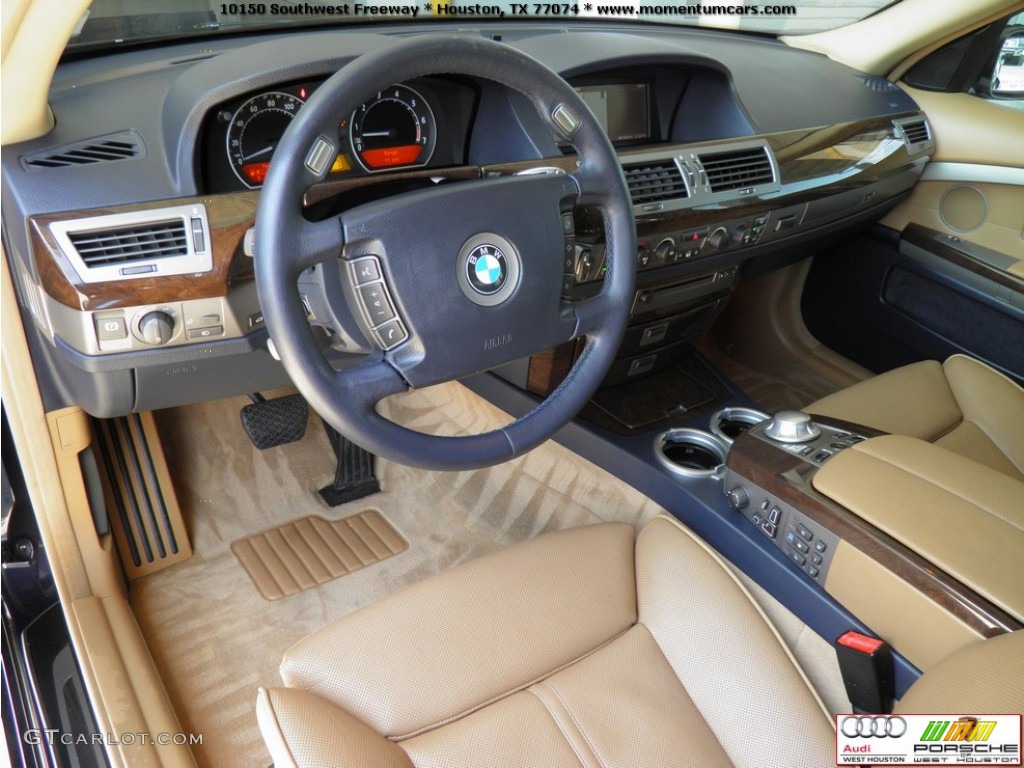 2004 7 Series 745Li Sedan - Orient Blue Metallic / Dark Blue/Natural Brown photo #8