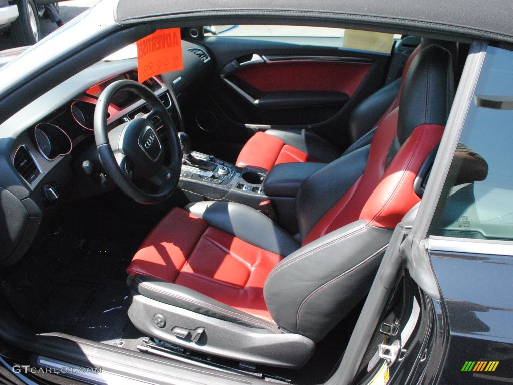 Black/Magma Red Silk Nappa Leather Interior 2011 Audi S5 3.0 TFSI quattro Cabriolet Photo #69294869