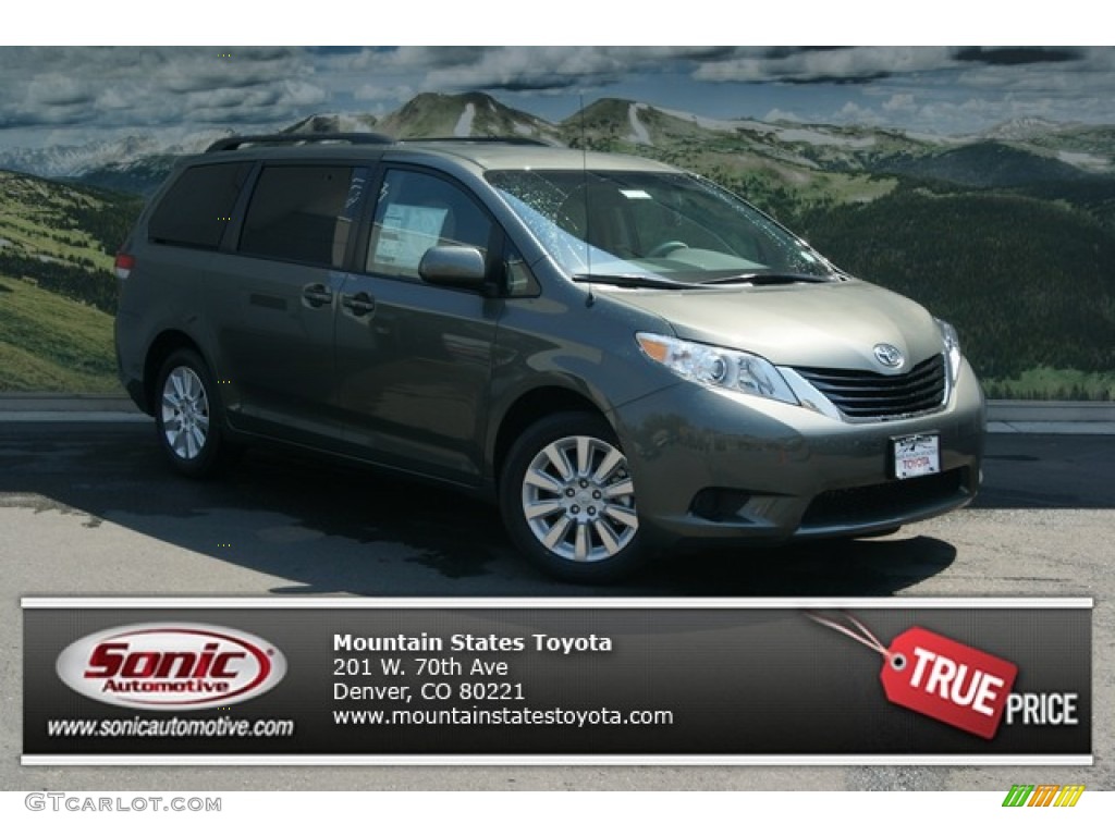 2012 Sienna LE AWD - Cypress Green Pearl / Bisque photo #1