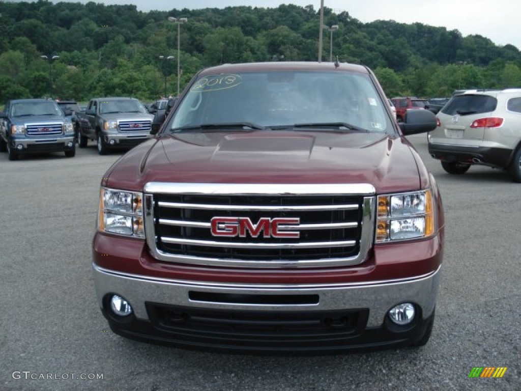 2013 Sierra 1500 SLE Crew Cab 4x4 - Sonoma Red Metallic / Ebony photo #3