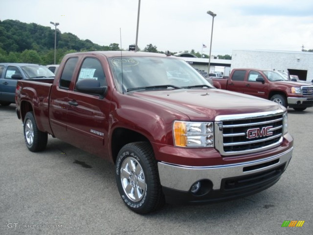 2013 Sierra 1500 SLE Extended Cab 4x4 - Sonoma Red Metallic / Ebony photo #4