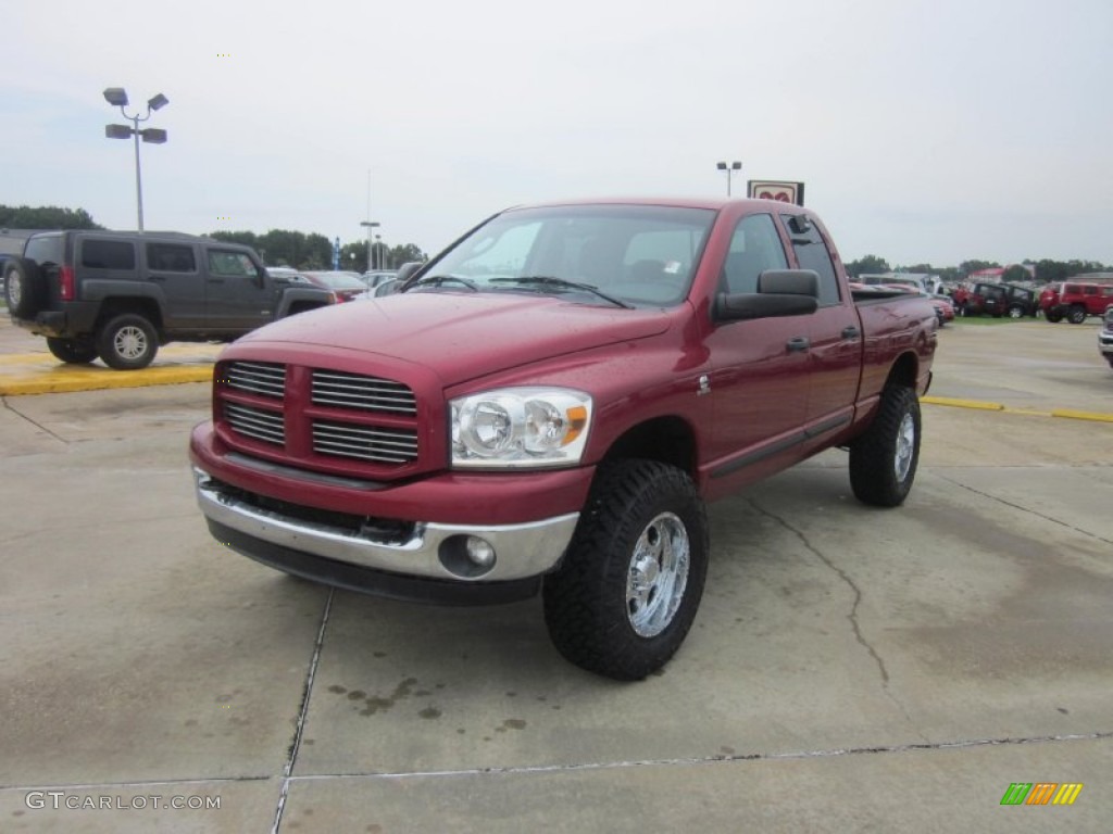 2007 Ram 2500 Big Horn Edition Quad Cab 4x4 - Inferno Red Crystal Pearl / Medium Slate Gray photo #1