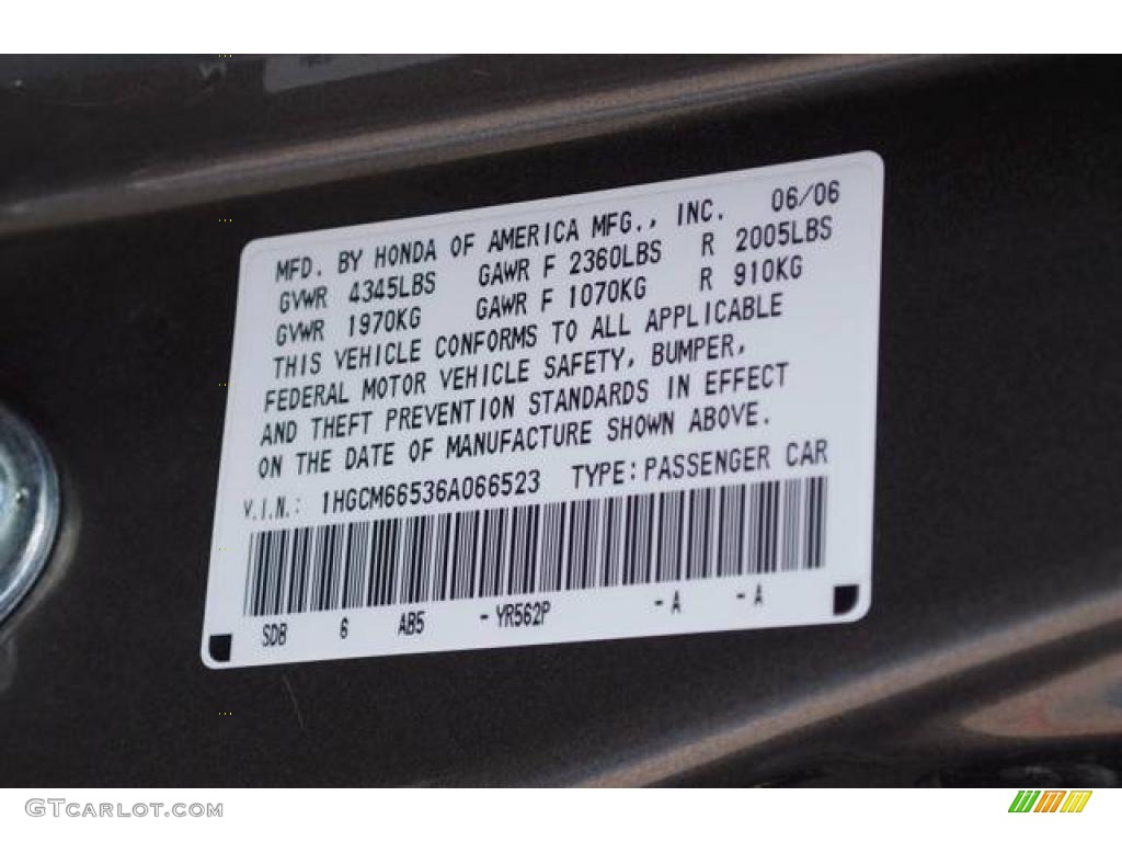 2006 Accord EX-L V6 Sedan - Carbon Bronze Pearl / Black photo #40