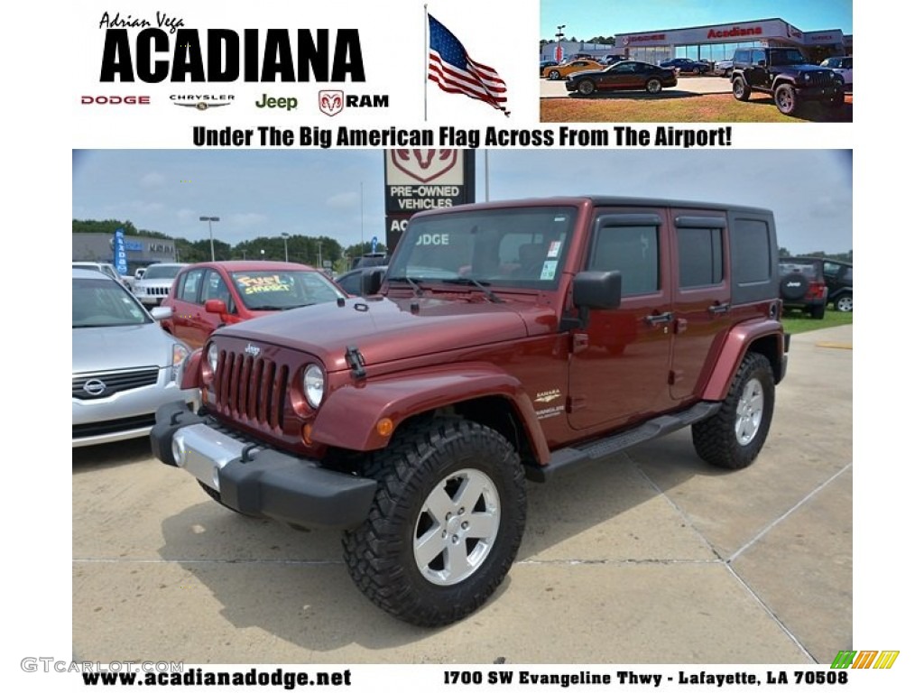 2008 Wrangler Unlimited Sahara - Red Rock Crystal Pearl / Dark Slate Gray/Med Slate Gray photo #1