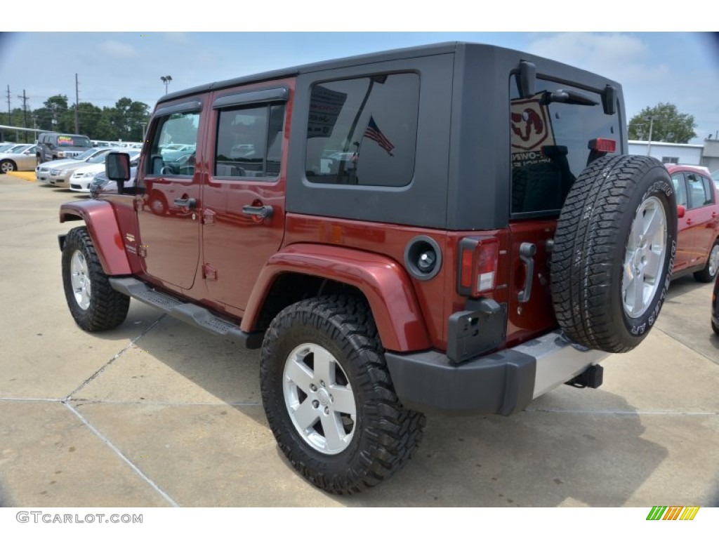 2008 Wrangler Unlimited Sahara - Red Rock Crystal Pearl / Dark Slate Gray/Med Slate Gray photo #3