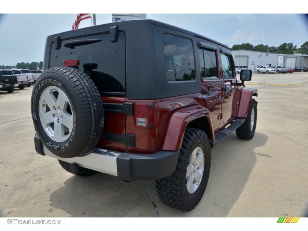 2008 Wrangler Unlimited Sahara - Red Rock Crystal Pearl / Dark Slate Gray/Med Slate Gray photo #6