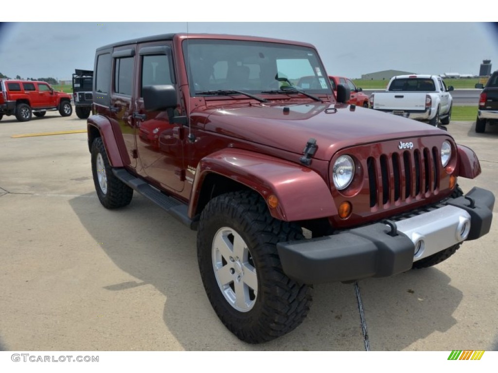 2008 Wrangler Unlimited Sahara - Red Rock Crystal Pearl / Dark Slate Gray/Med Slate Gray photo #9
