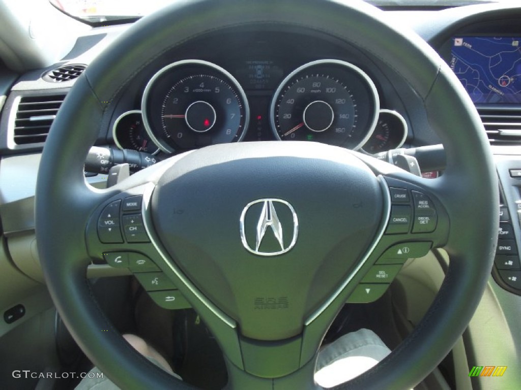 2010 Acura TL 3.5 Technology Taupe Steering Wheel Photo #69305717