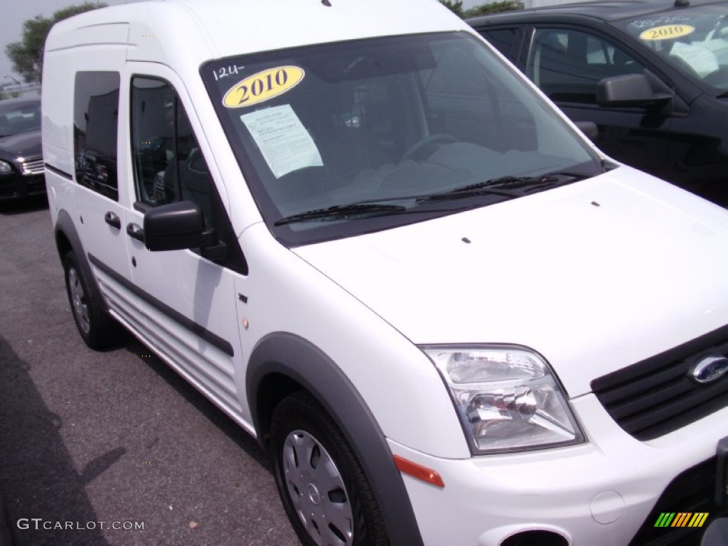 2010 Transit Connect XLT Cargo Van - Frozen White / Dark Gray photo #1