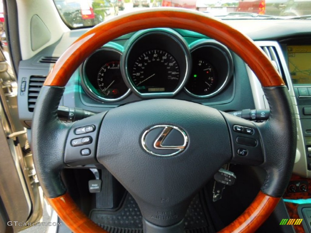 2006 Lexus RX 330 AWD Black Steering Wheel Photo #69305987