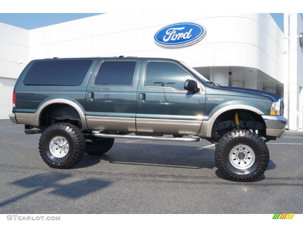 2000 Excursion Limited 4x4 - Dark Green Satin Metallic / Medium Parchment photo #2