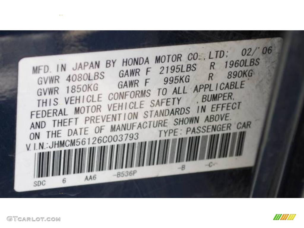 2006 Accord Value Package Sedan - Royal Blue Pearl / Gray photo #29