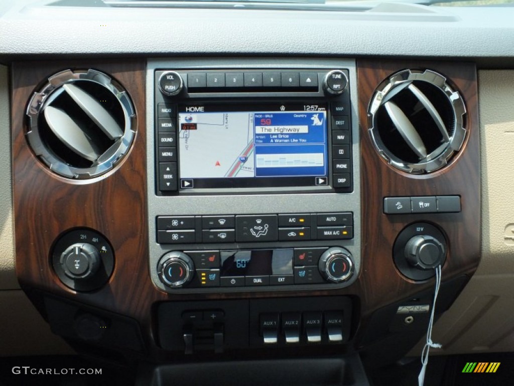 2012 F250 Super Duty Lariat Crew Cab 4x4 - Autumn Red Metallic / Adobe photo #17