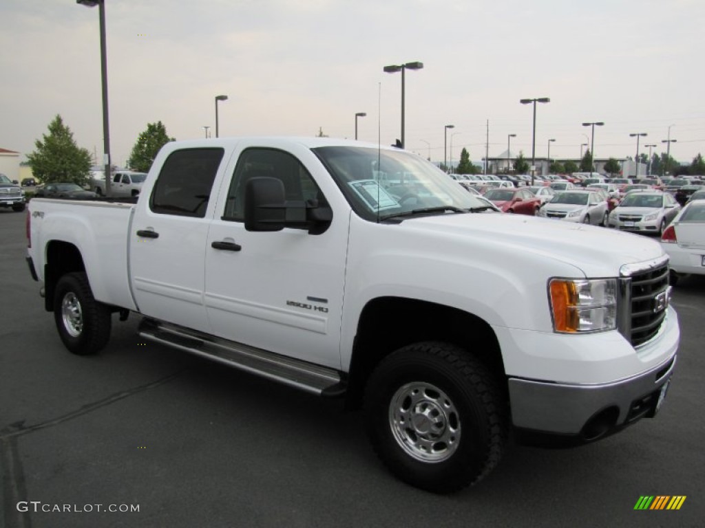 2010 Sierra 2500HD SLE Crew Cab 4x4 - Summit White / Light Titanium photo #1