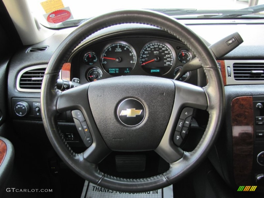2009 Chevrolet Silverado 1500 LTZ Crew Cab 4x4 Ebony Steering Wheel Photo #69314457