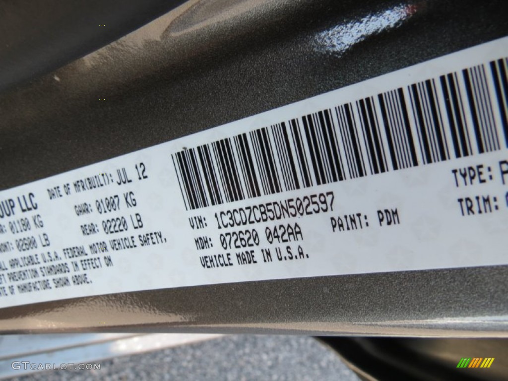 2013 Avenger Color Code PDM for Tungsten Metallic Photo #69314982