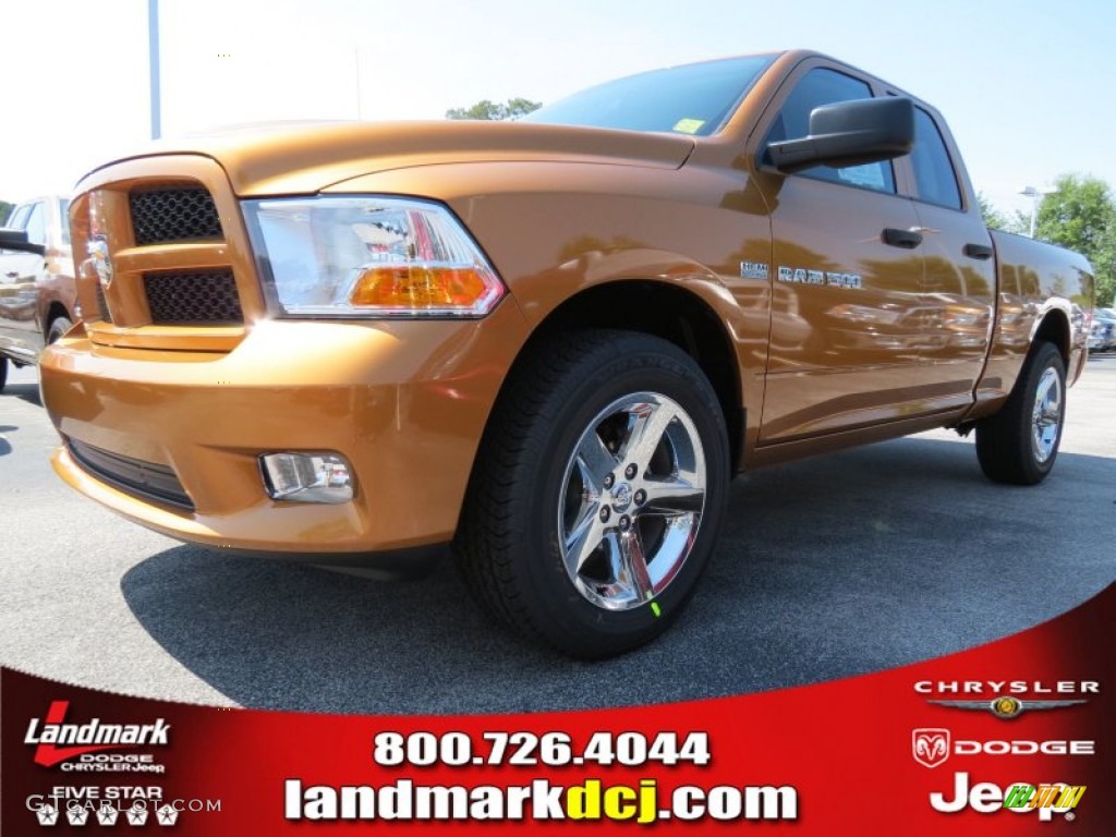 2012 Ram 1500 Express Quad Cab - Tequila Sunrise Pearl / Dark Slate Gray/Medium Graystone photo #1