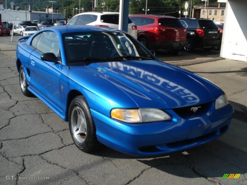Bright Atlantic Blue 1998 Ford Mustang V6 Coupe Exterior Photo #69320845