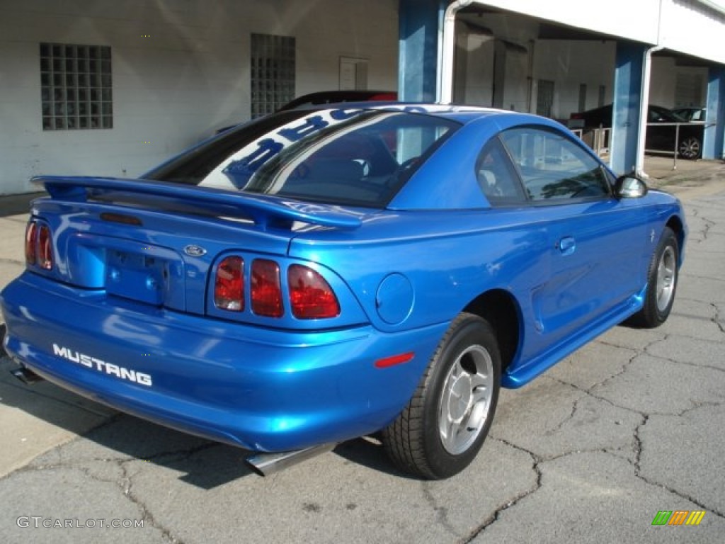 1998 Mustang V6 Coupe - Bright Atlantic Blue / Medium Graphite photo #6