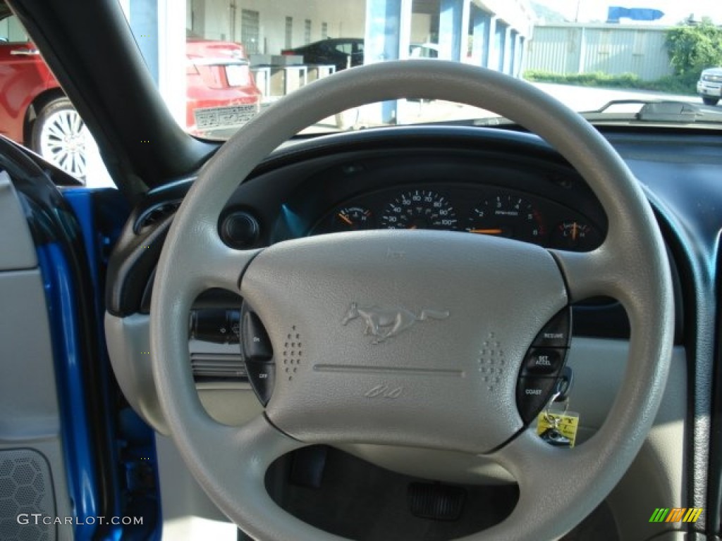 1998 Mustang V6 Coupe - Bright Atlantic Blue / Medium Graphite photo #17