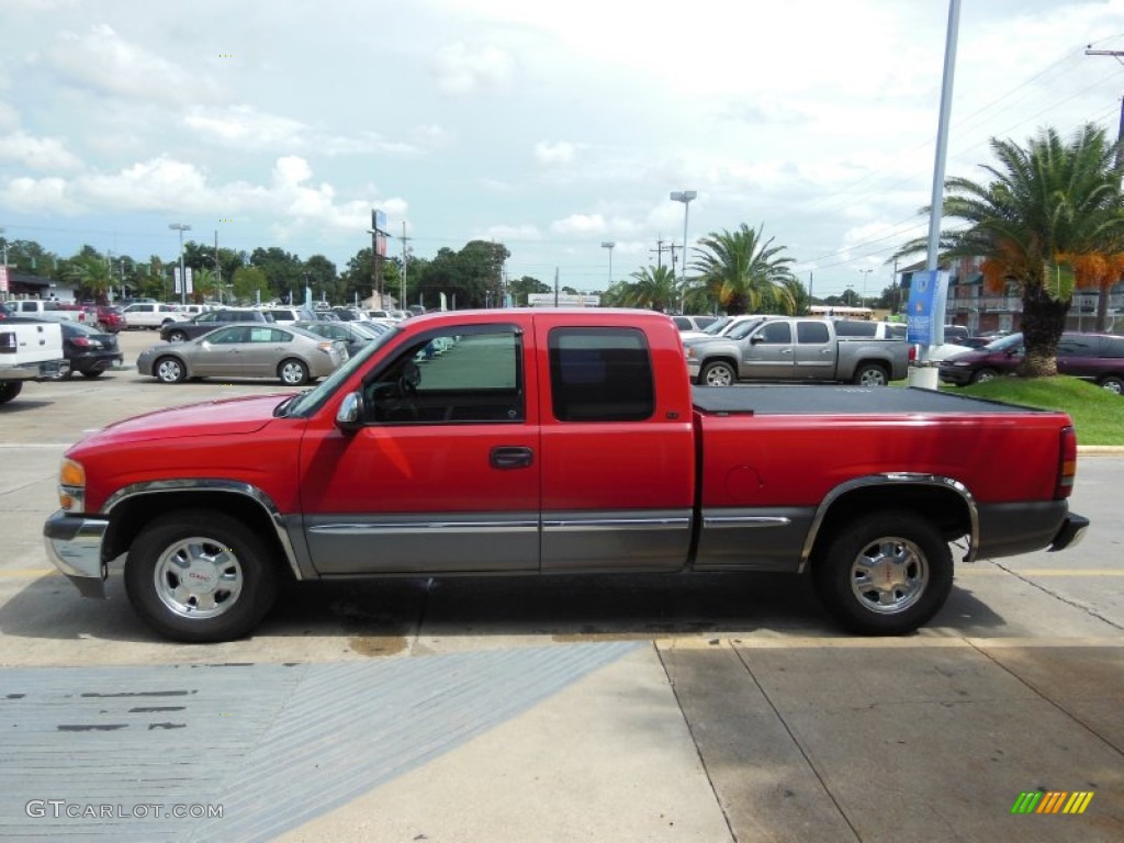 2000 Sierra 1500 SLE Extended Cab - Fire Red / Pewter photo #5