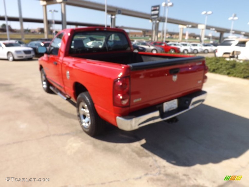 2007 Ram 1500 SLT Regular Cab - Flame Red / Medium Slate Gray photo #3