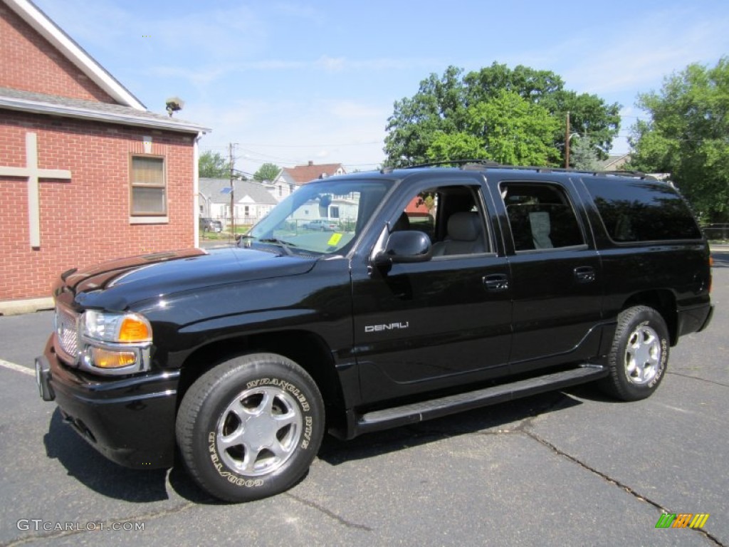 2004 Yukon XL Denali AWD - Onyx Black / Stone Gray photo #3