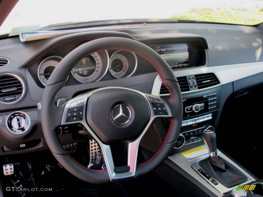 2013 Mercedes-Benz C 250 Coupe Black/Red Stitch w/DINAMICA Inserts Dashboard Photo #69326337