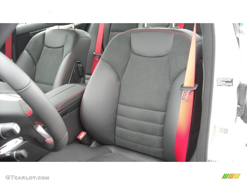 Black/Red Stitch w/DINAMICA Inserts Interior 2013 Mercedes-Benz C 250 Sport Photo #69326940