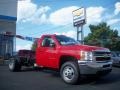 Victory Red - Silverado 3500HD WT Regular Cab 4x4 Dually Chassis Photo No. 3