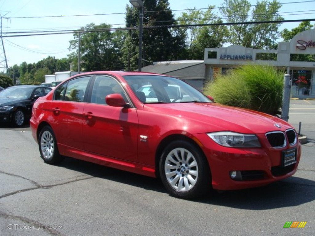 2009 3 Series 328xi Sedan - Crimson Red / Beige photo #3
