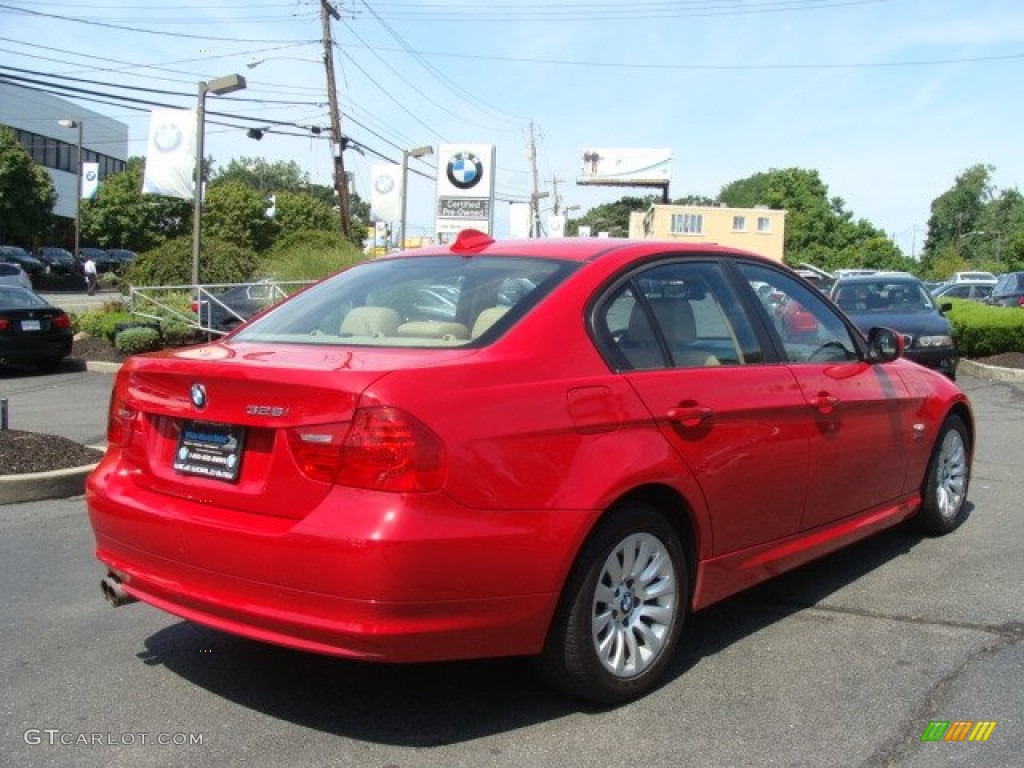 2009 3 Series 328xi Sedan - Crimson Red / Beige photo #4
