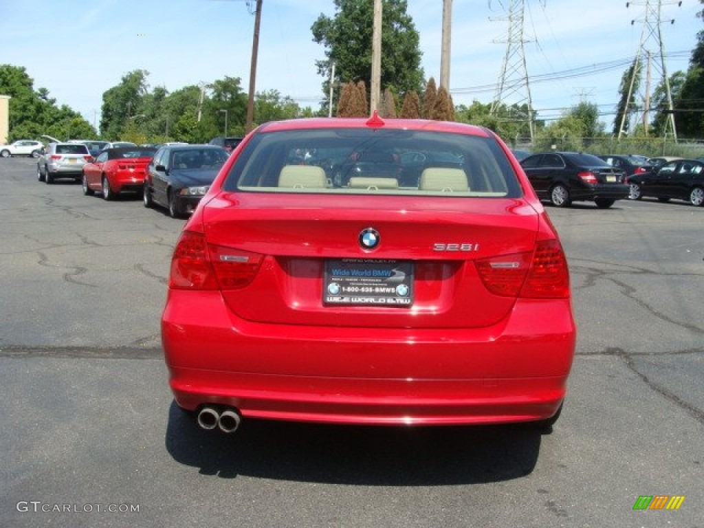 2009 3 Series 328xi Sedan - Crimson Red / Beige photo #5