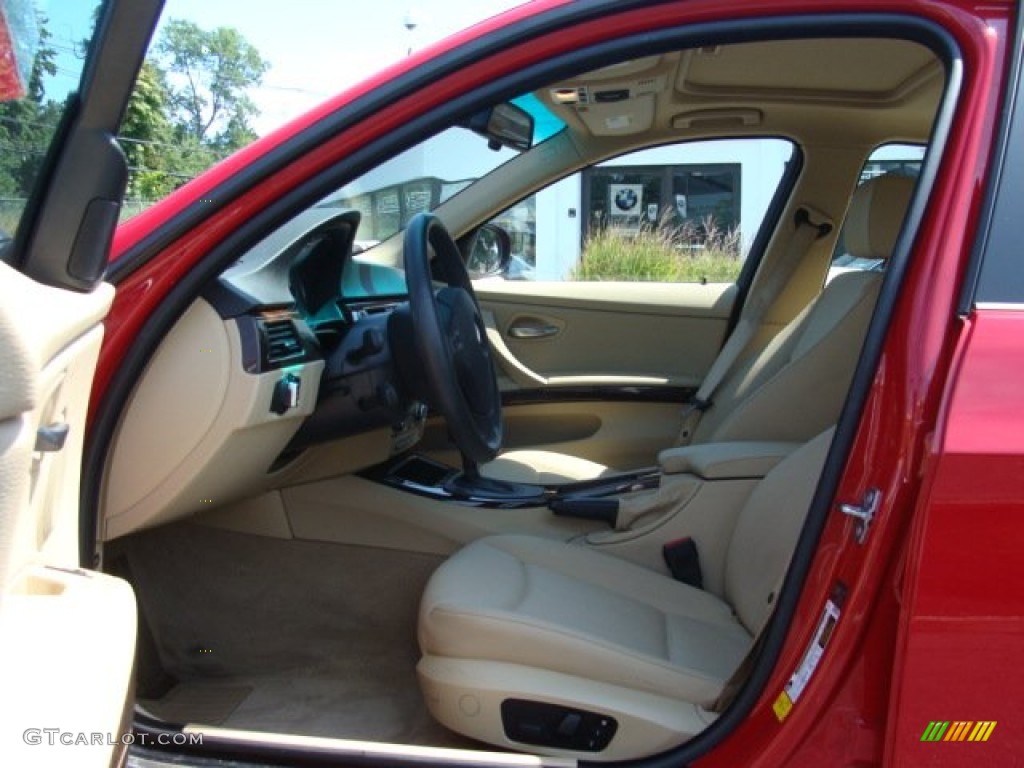 2009 3 Series 328xi Sedan - Crimson Red / Beige photo #7