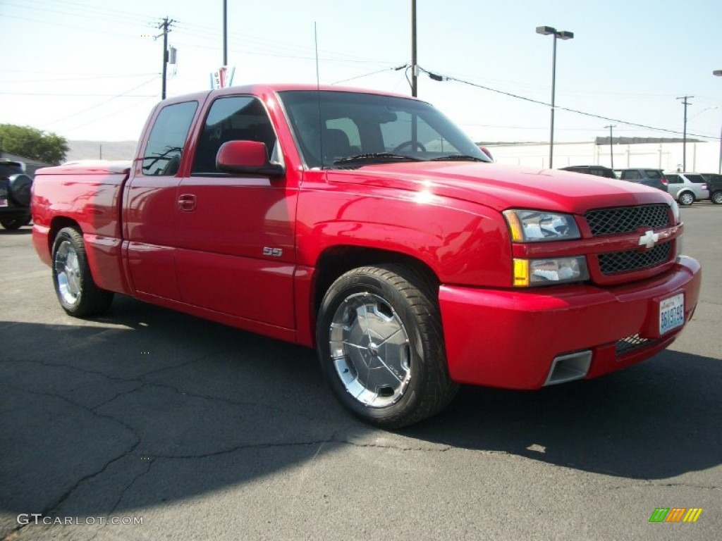 2003 Silverado 1500 SS Extended Cab AWD - Victory Red / Dark Charcoal photo #34