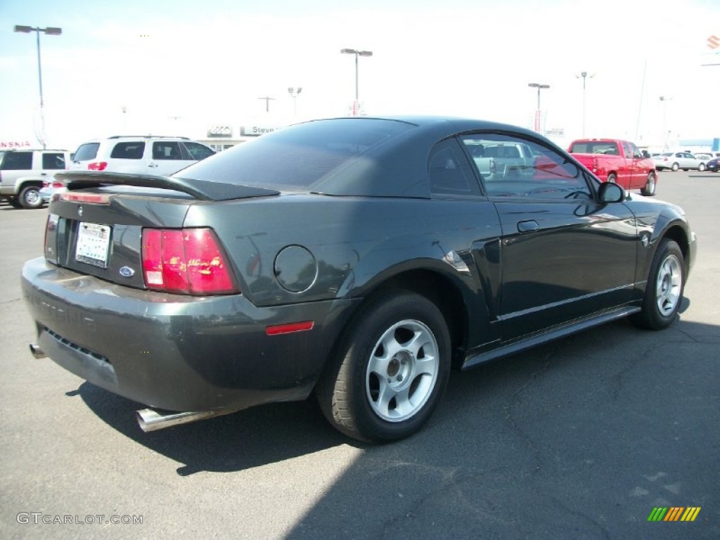 1999 Mustang V6 Coupe - Dark Green Satin Metallic / Medium Parchment photo #2