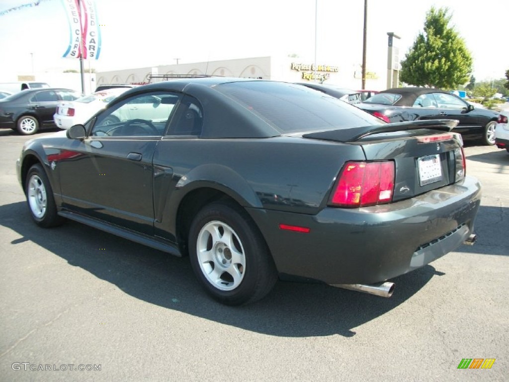 1999 Mustang V6 Coupe - Dark Green Satin Metallic / Medium Parchment photo #4