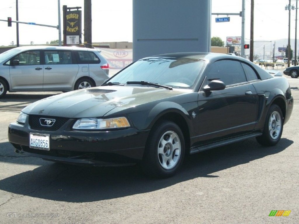 1999 Mustang V6 Coupe - Dark Green Satin Metallic / Medium Parchment photo #5