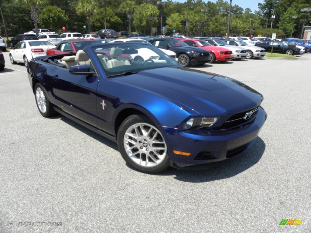 2012 Mustang V6 Convertible - Kona Blue Metallic / Saddle photo #1