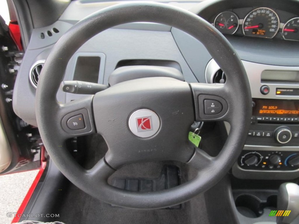 2006 Saturn ION 2 Quad Coupe Beige Steering Wheel Photo #69332230