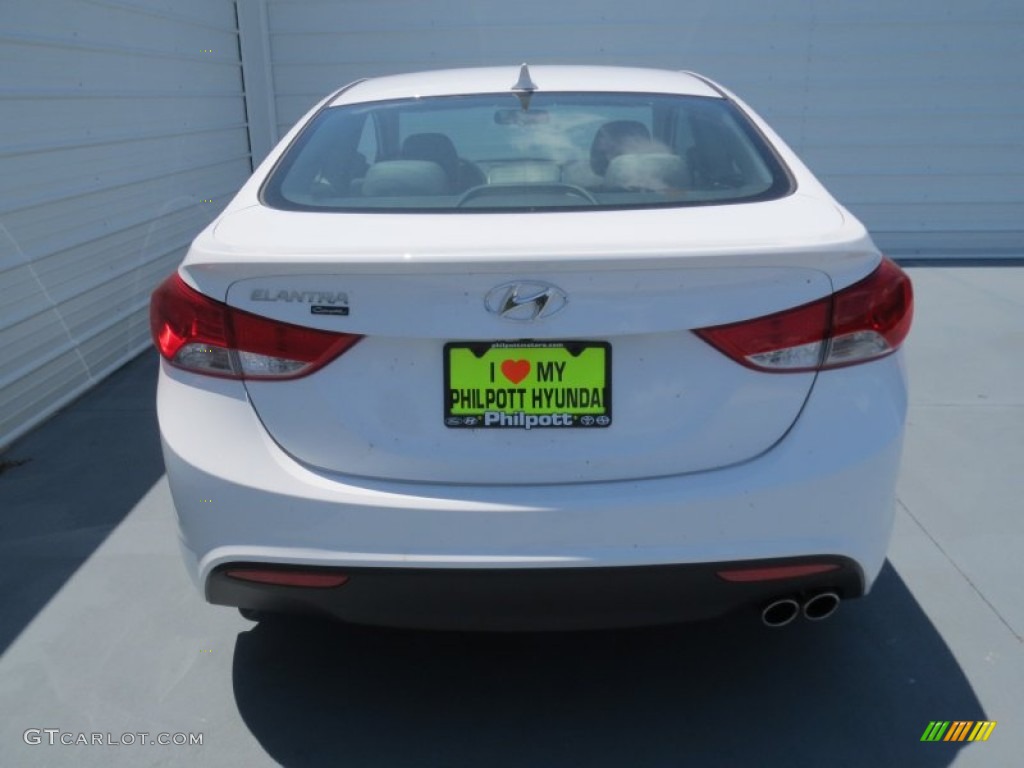 2013 Elantra Coupe SE - Monaco White / Gray photo #4