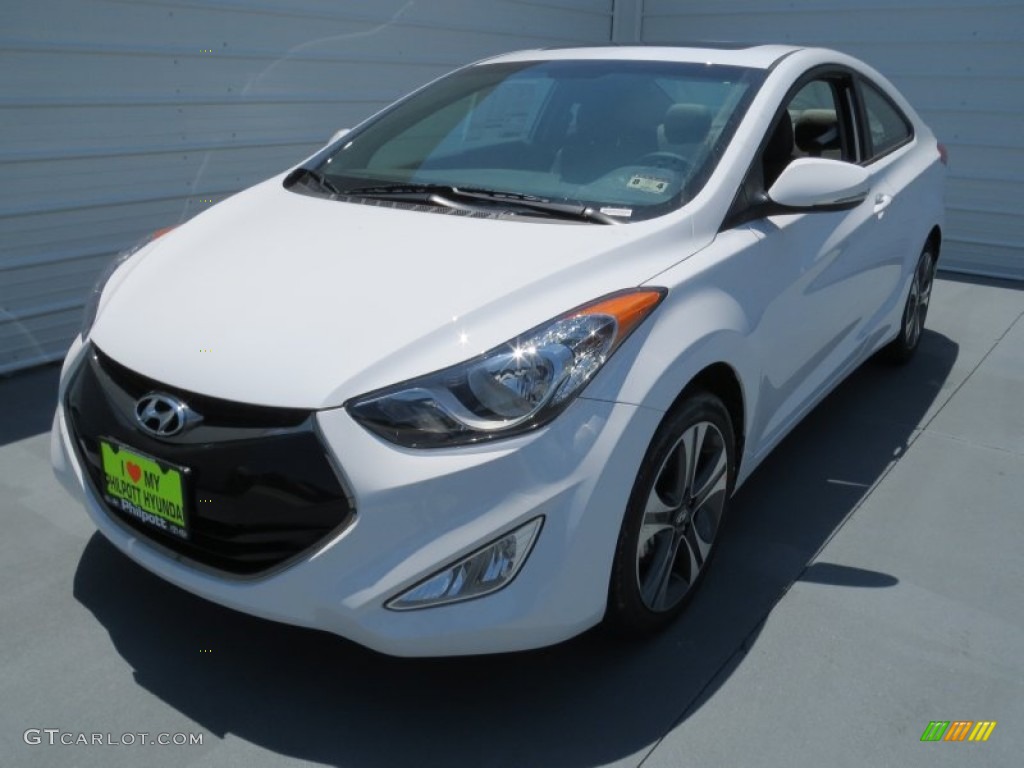 2013 Elantra Coupe SE - Monaco White / Gray photo #6