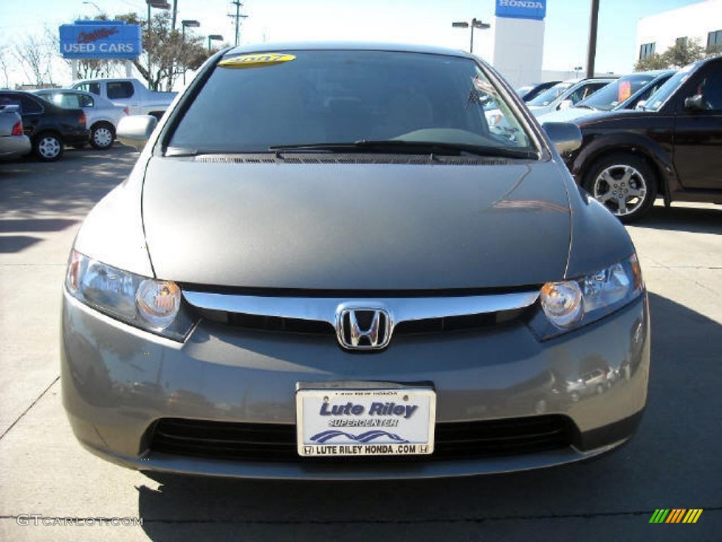 2007 Civic LX Sedan - Galaxy Gray Metallic / Gray photo #2