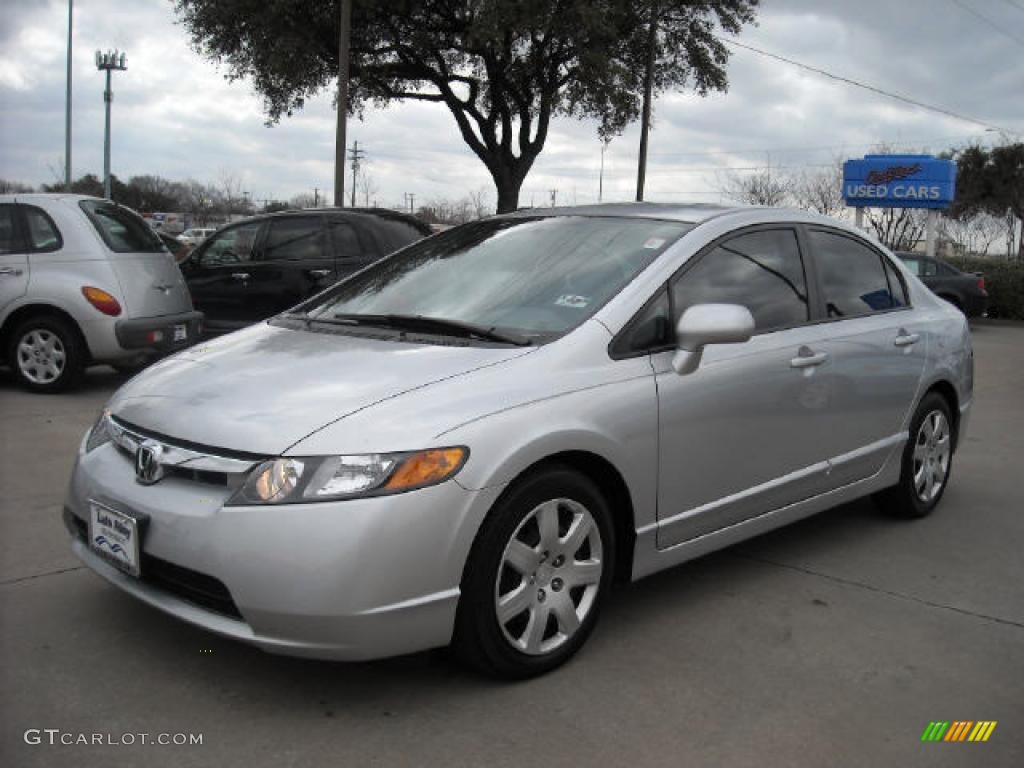 2007 Civic LX Sedan - Alabaster Silver Metallic / Gray photo #3