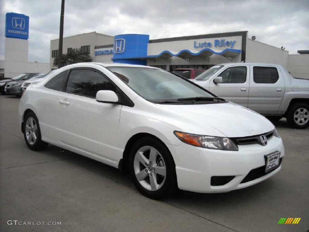 2007 Civic EX Coupe - Taffeta White / Ivory photo #1