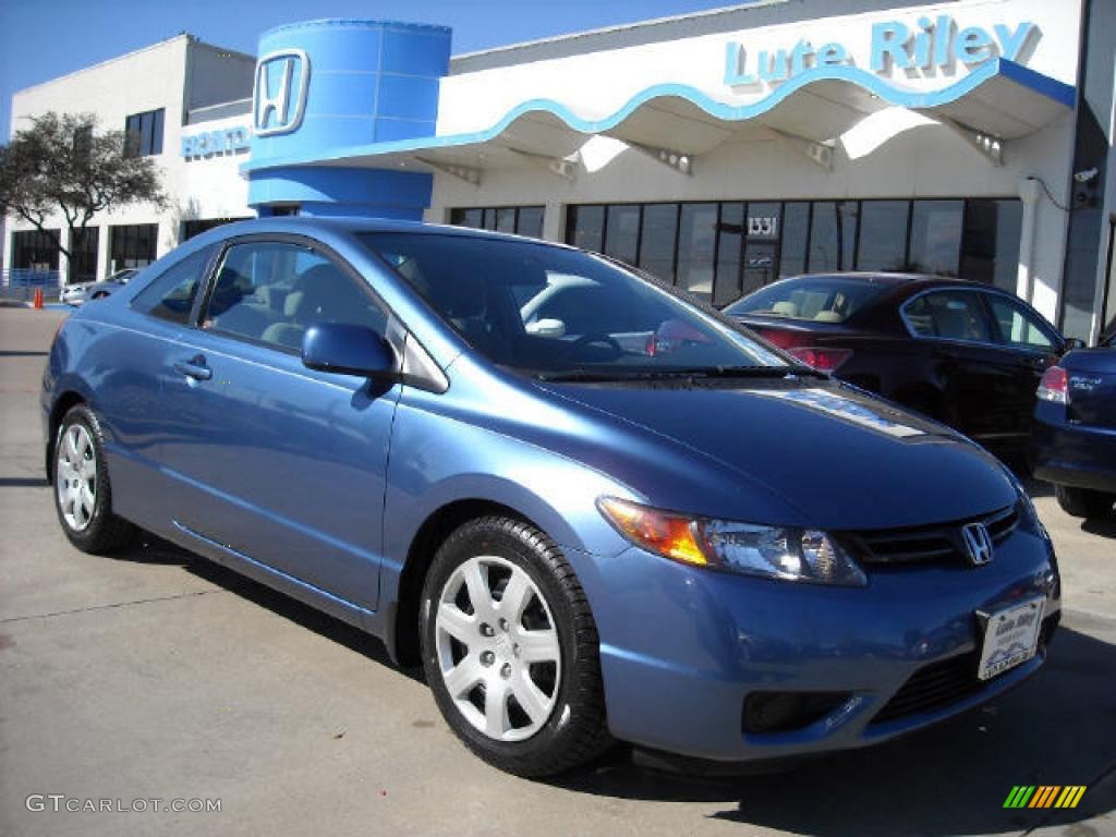 2007 Civic LX Coupe - Atomic Blue Metallic / Gray photo #1